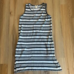 Matty M Black and White Striped Dress